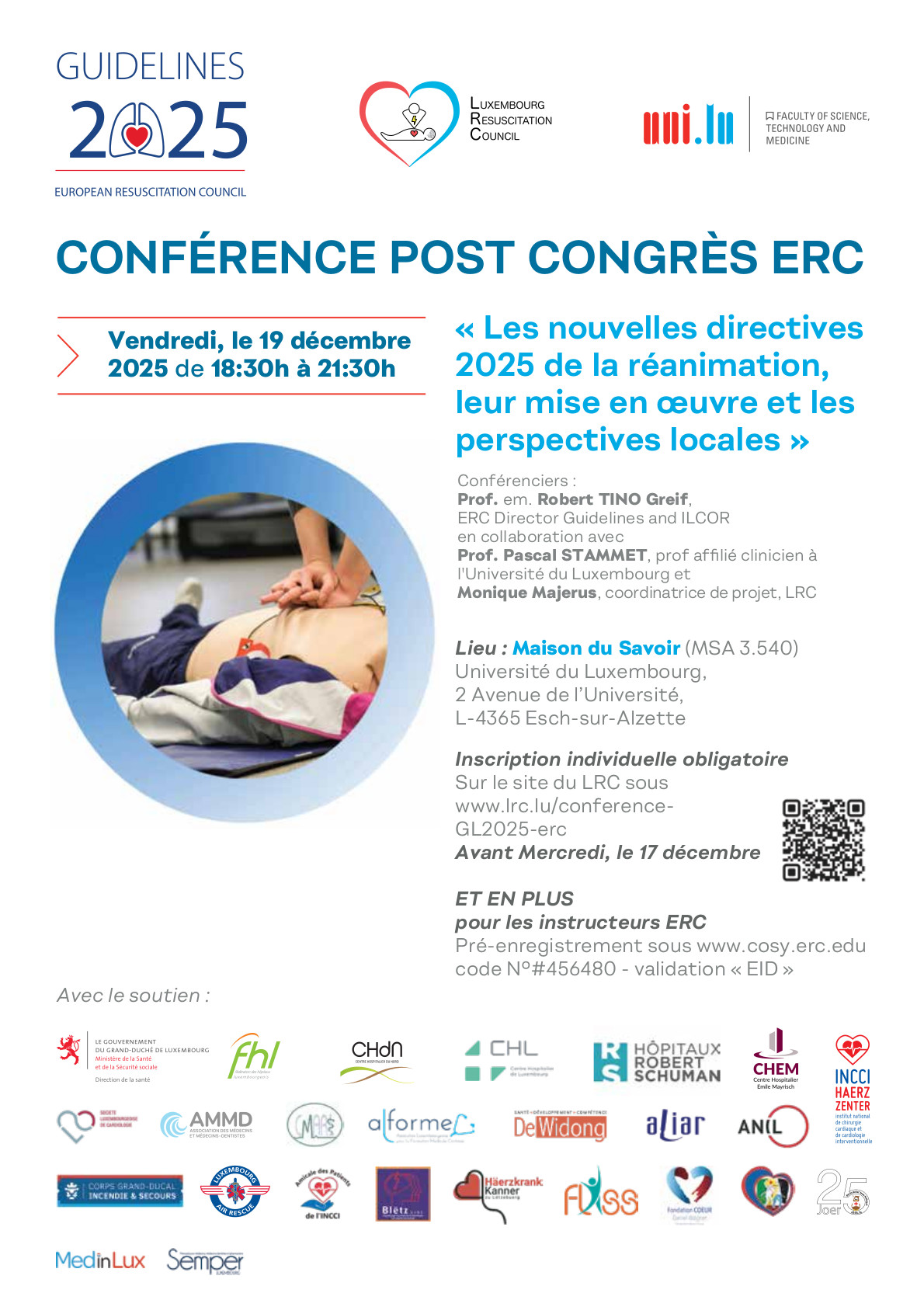 Conférence Post Congres ERC « Les nouvelles directives 2025 de la réanimation, leurs mises en œuvre et les perspectives locales »